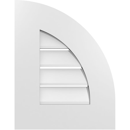 Ekena Millwork Quarter Round Top Right Surface Mount PVC Gable Vent w/ 3-1/2"W x 1"P Standard Frame, 14"W x 18"H GVPQR14X1801SF